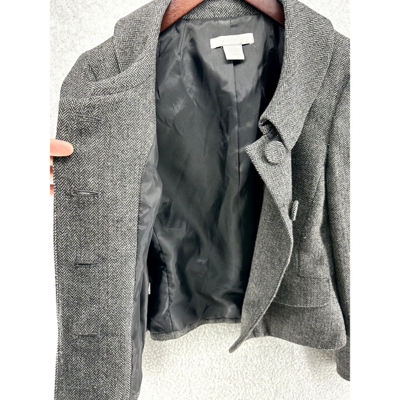 Ann Taylor Petites Womens Jacket Size 0P Dark Gray Long Sleeve Full Button - Picture 11 of 14